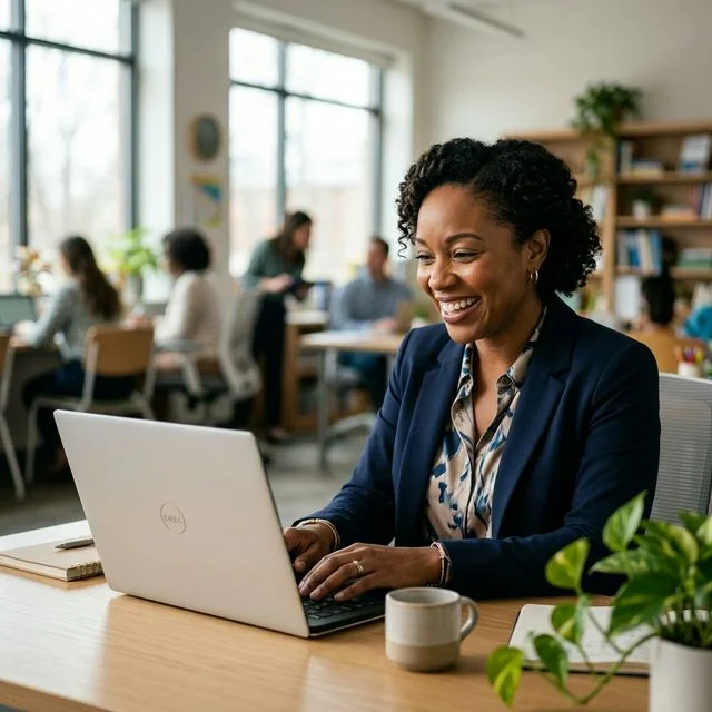 Educador Feliz usando Daickvox