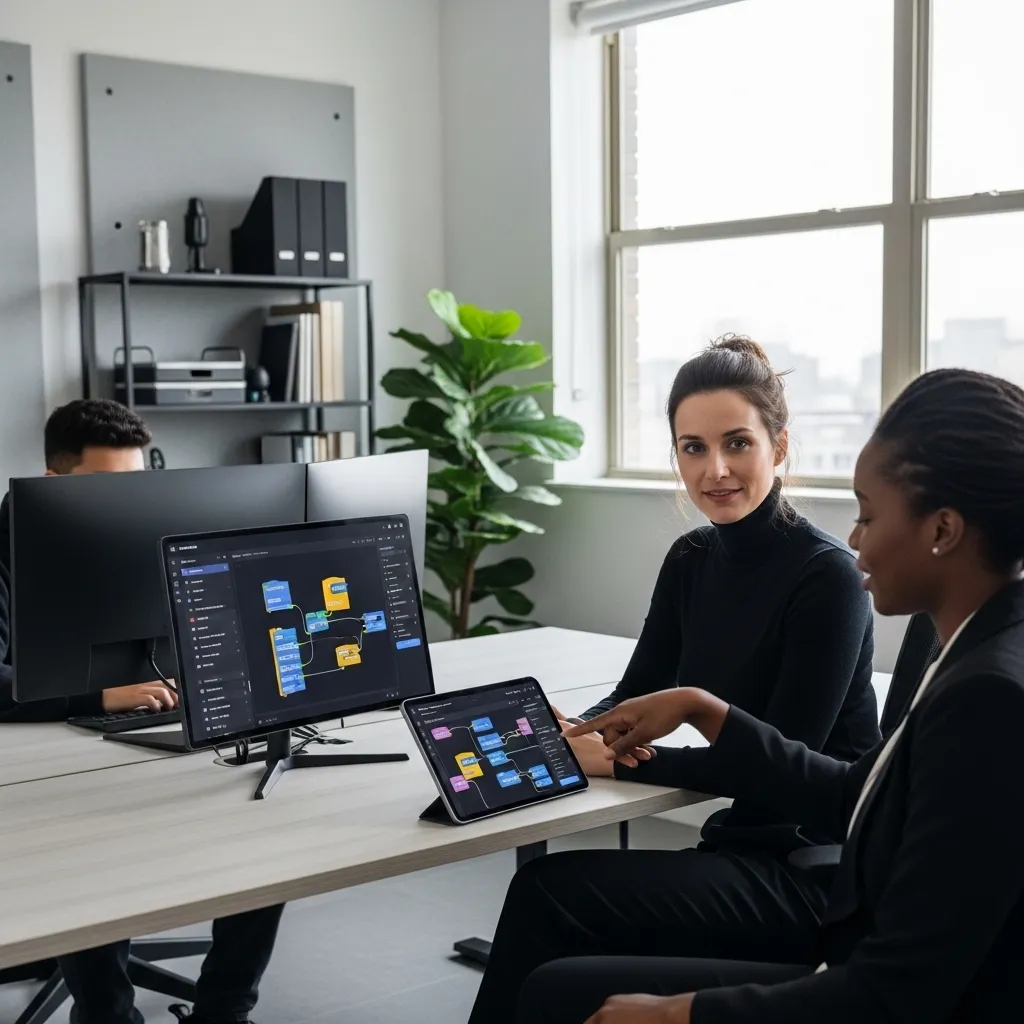 Equipo colaborando en la integración de sistemas