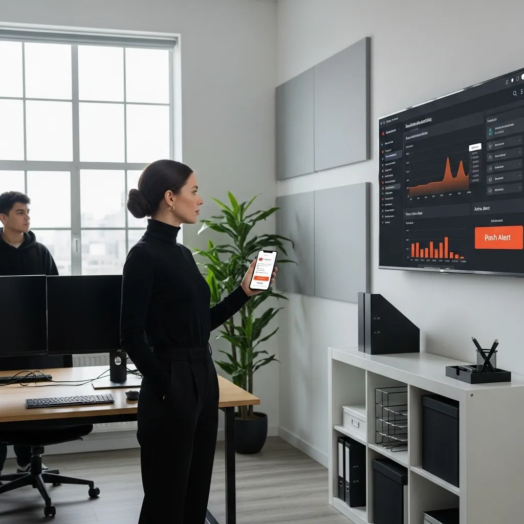 Especialista analizando métricas de rendimiento en un dashboard