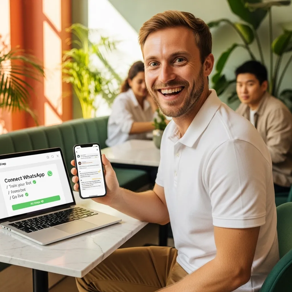 Profesional gestionando la plataforma de IA con facilidad